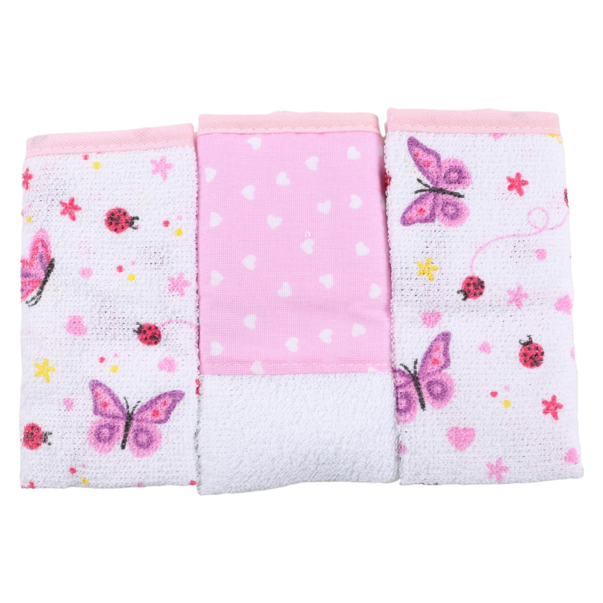 Kit manta + pano de boca bebê rosa bordado borboleta. Produtos